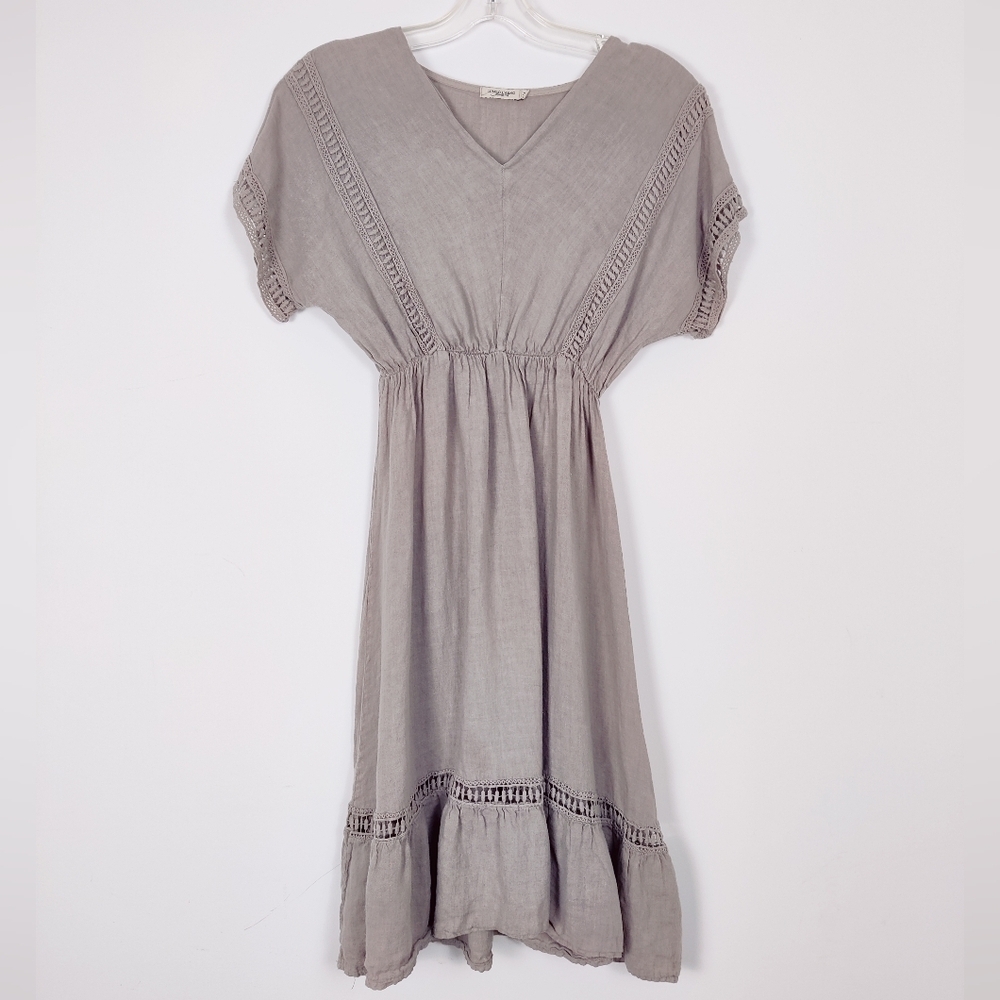 Lungo L'Arno Made in Italy V-Neck Boho Midi Dress - Size Medium Bohemian